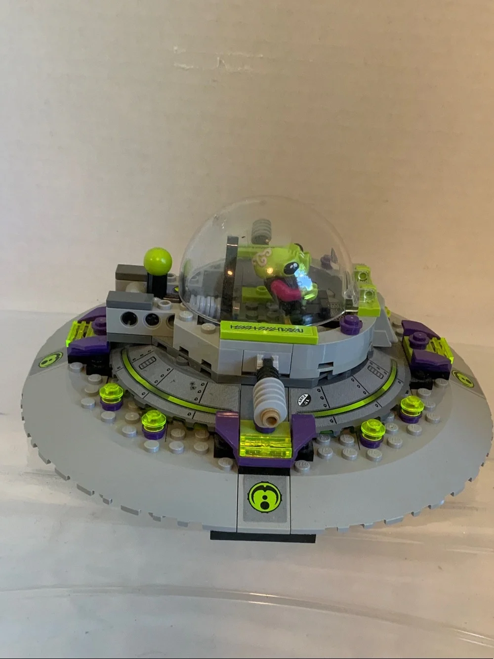 Lego Gray, Lime Green and Purple Alien UFO Spaceship